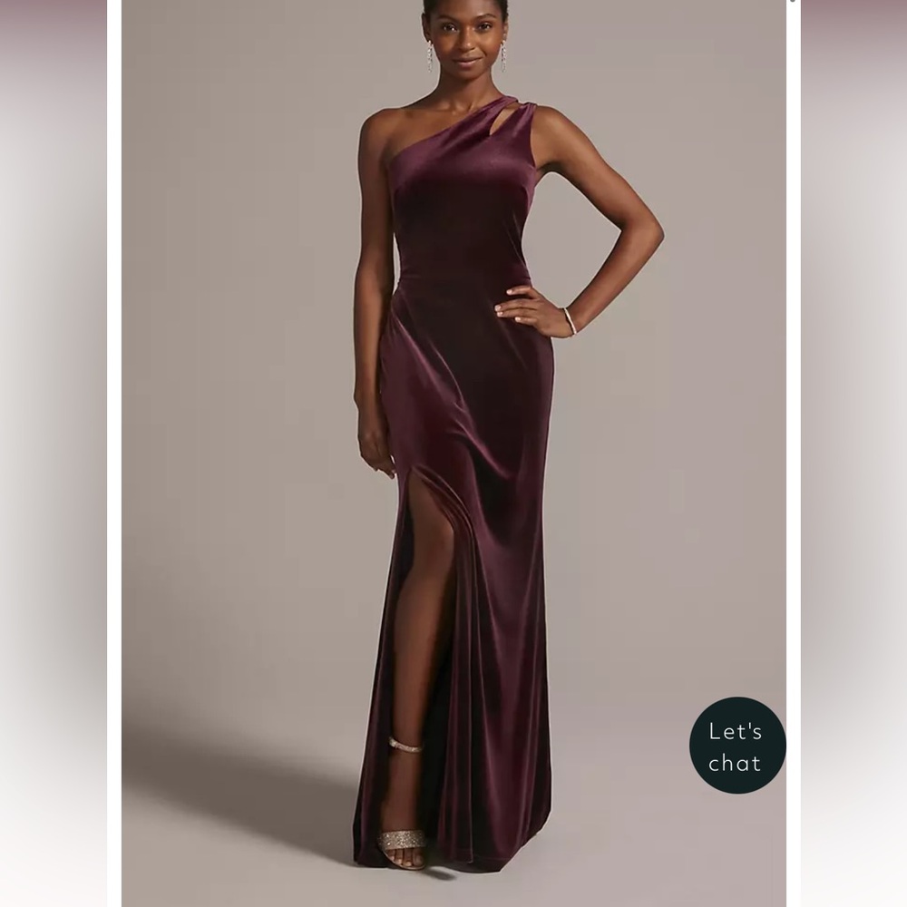 SB Studio Burgundy One Strap Dress Velvet